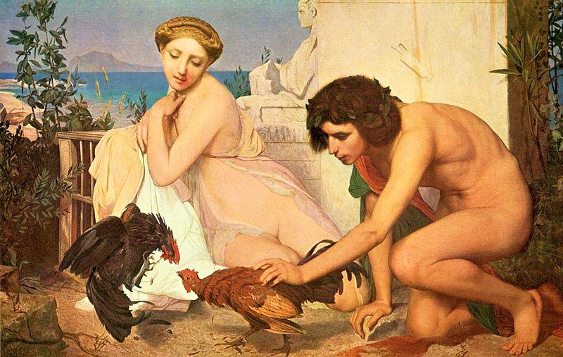 Jeunes Grecs Faisant battre des coqus, Jean-Leon Gerome